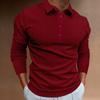 Men S Summer Casual Long Sleeve Solid Color Polo Shirt