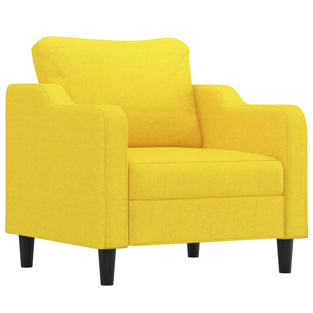 Armchair Light Yellow 60 Cm Fabric