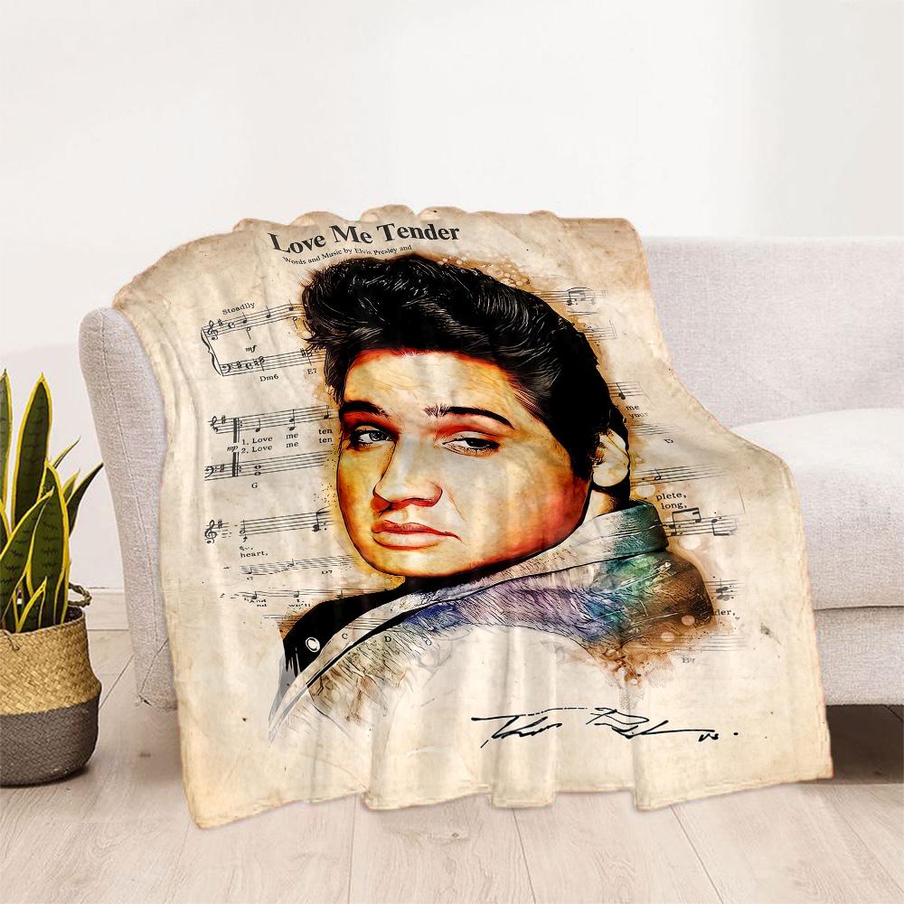 Love Tender: Elvis Presley's Legacy Blanket Durable Comfort Great for Office Chair Couch Livingroom All-Season Use Modern Style