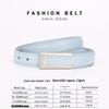 Women's Fashionable Gold Buckle Leather Belt - Versatile Cowhide Waistband for Dresses and Pants