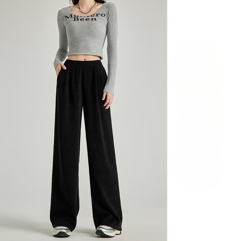 Chenille Wide-leg Pants for Women In Spring and Autumn New Loose Casual Pants High Waist Draping Straight Laziness Yamamoto Pants
