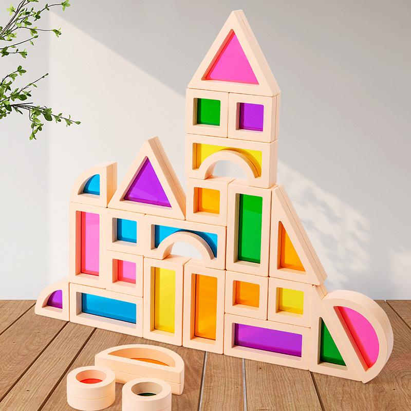 Colorful Kaleidoscope Building Blocks: Educational Shape & Color Recognition Toy for Children