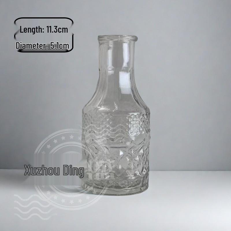 High-End Retro Glass Vase Set: Floor-Standing Transparent Ornaments In Soft Ins Style