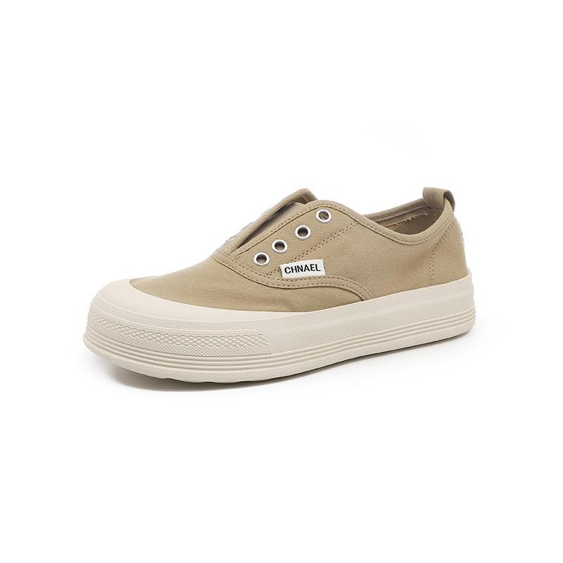 2025 Summer New Breathable Canvas Shoes Women's Ins Tide Super Fire Korean Version Board Shoes Two Wear One Pedal Thick-soled Fisherman Shoes