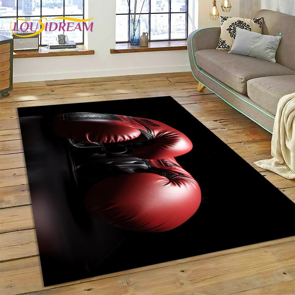 Boxing Gloves Boxer Fight Cartoon Rug Carpet for Living Room Bedroom Home Decor,Floor Mat Non-slip Decoration for Sofa Doormat