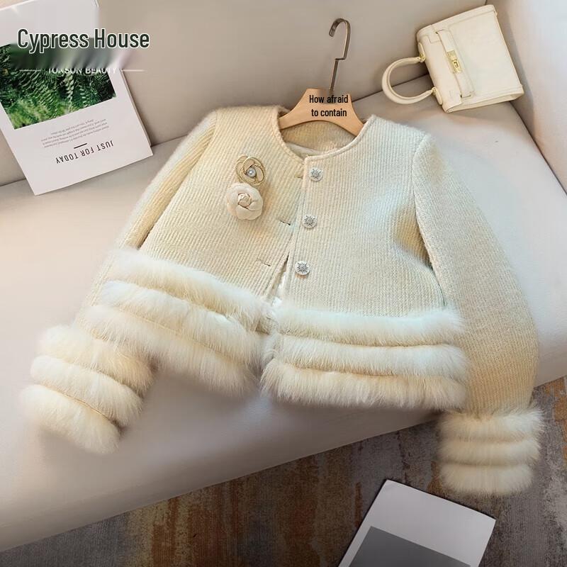 

Women s Spliced 90% Duck Down Jacket with 3D Floral Applique L