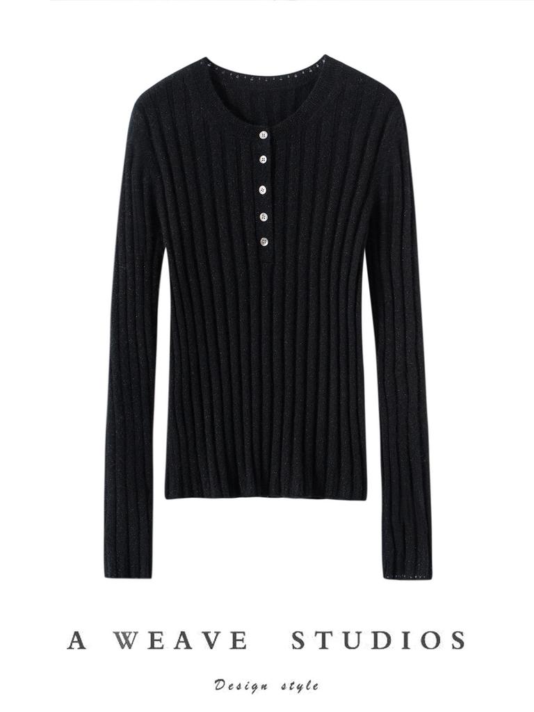 100% Pure Cashmere Women's Slimming Round Neck Pullover - Fine-spun Knitwear for Autumn/Winter