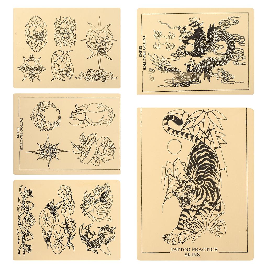 Buy 5Pcs A Set Tattoo Practice Skins Pattern Silicone Stencil Double Sided  Training at affordable prices — free shipping, real reviews with photos —  Joom