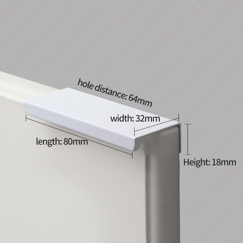 NAIERDI White Long Cabinet Handles Aluminum Alloy 800-1200mm Hidden  Furniture Handle Drawer Knobs Cupboard Pulls