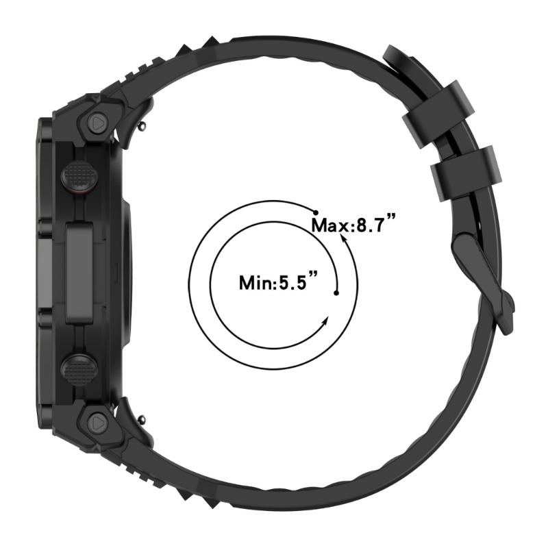 Sweatproof Sport Silicone Straps Multiple Hole Adjustable Universal Fit Flexible Soft Silicone Watch Band for Smartwatches