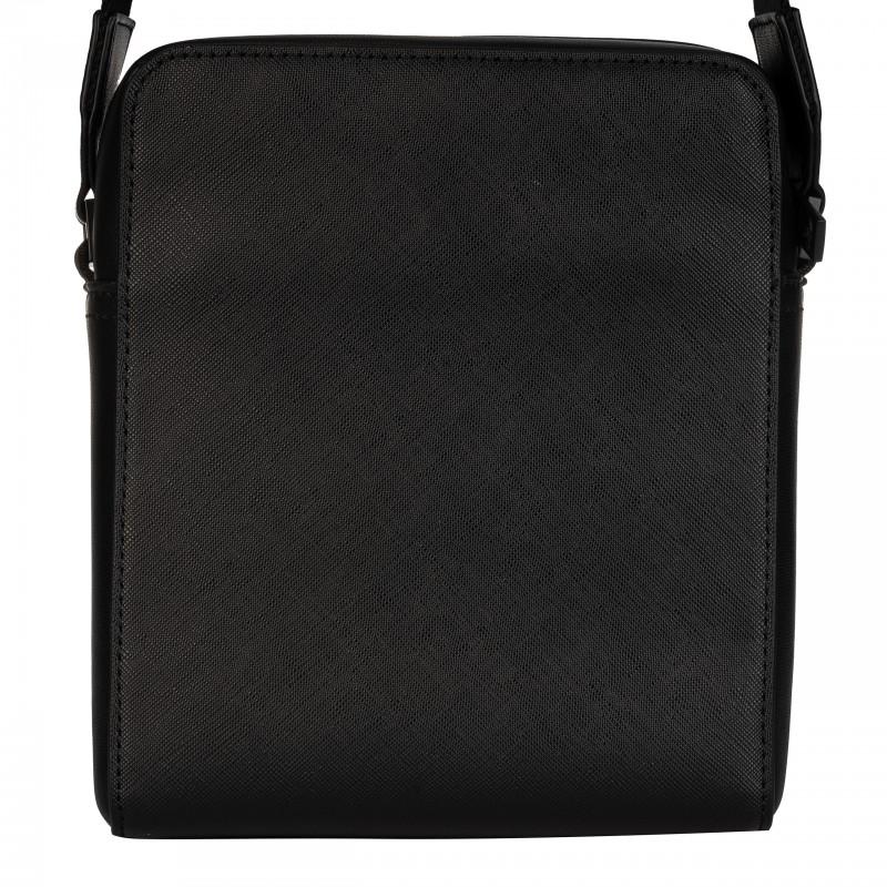 Just cavalli leather messenger bag men's gothic plate black