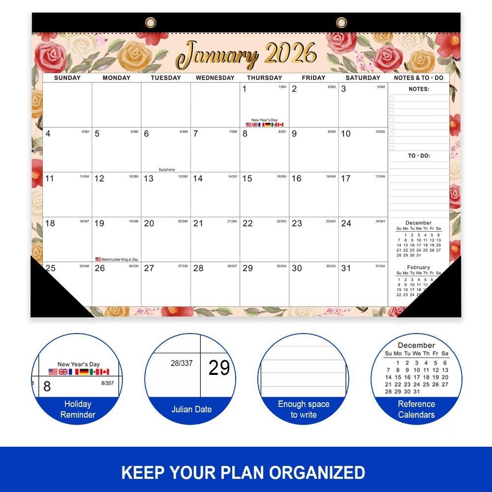Daily Planning Monthly Calendar Large Format Time Agenda Planner Hangable Calendar  Home Decoration