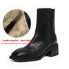 Krazing Pot Microfiber Winter Square Toe Modern Size 33 Boots Size 43 Zipper Fashion Ankle Boots