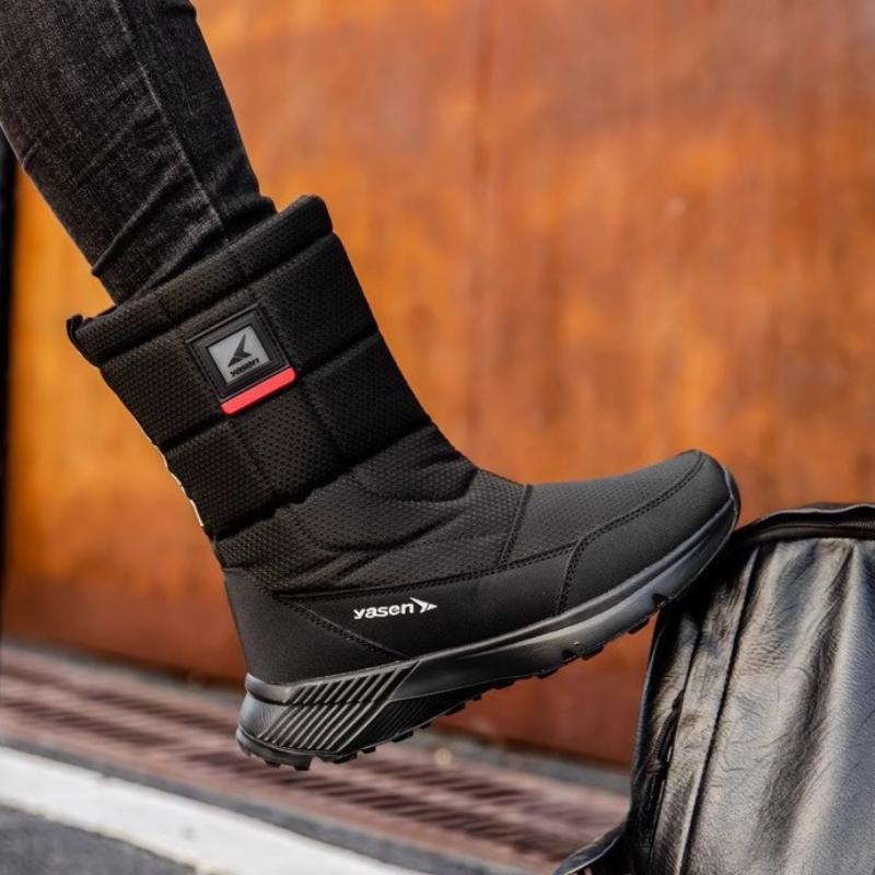 Men's and Women's Winter Thickened Padded Wool Waterproof Comfortable Warmth Cold -40 ° Lightweight Hiking Waterproof Non-slip Thick-soled Snow Boots