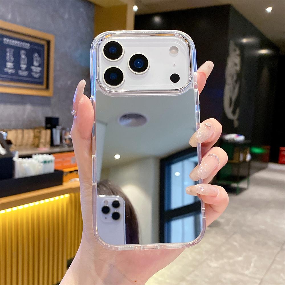 

Luxury Plating Make Up Mirror Acrylic Phone Case For iPhone 17 Air 16 15 14 13 12 11 Pro Max XS X Max Plus Shockproof Back Cover iPhone 13 Pro