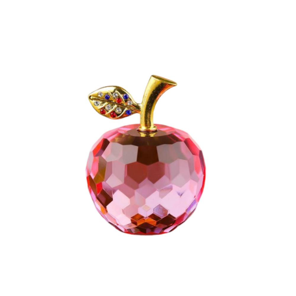 Crystal Glass Fruit Figurines Realistic Design 3D Desktop Ornament Art Chic Fruit Collectible Figurines Kitchen Tabletop