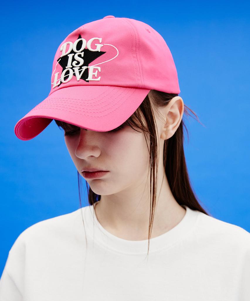 WAIKEI Dog Is Love Star Ball Cap Pink