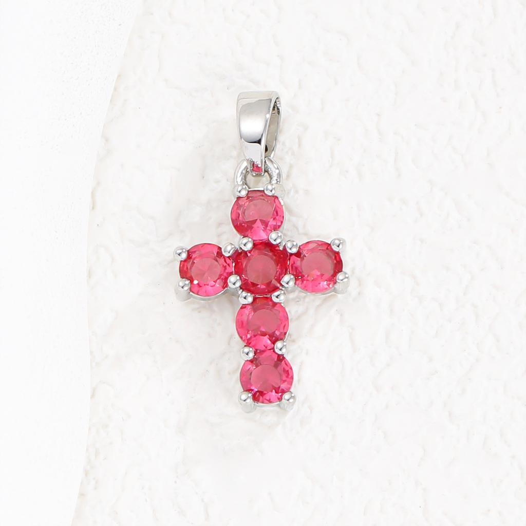 2025 New Stainless Steel Cross Necklace 18K Real Gold Plated Cubic Zirconia Christian Cross Charms Religious Pendant