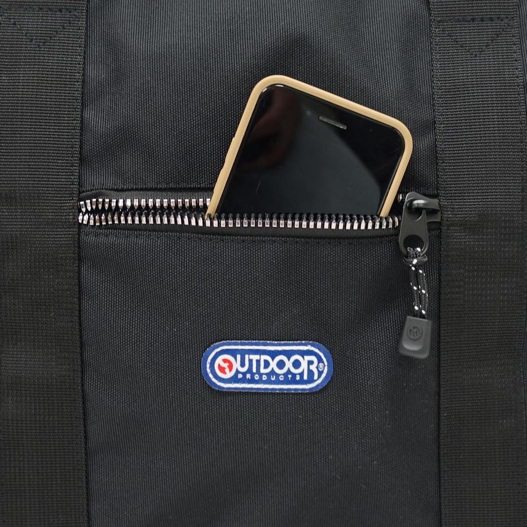 Boston Large Gym Black [Outdoor Products] Bag, 2-Way, Capacity, 40L, Travel, Bag, Luminous, Metal-Like Zipper,