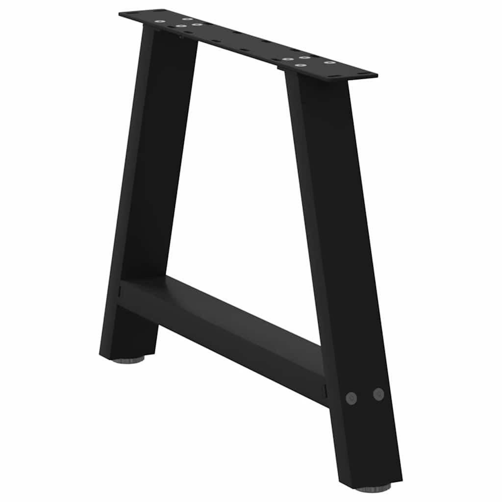 Vidaxl Coffee Table Legs, 2 Pcs, Black, 60X(42-43) Cm, Steel
