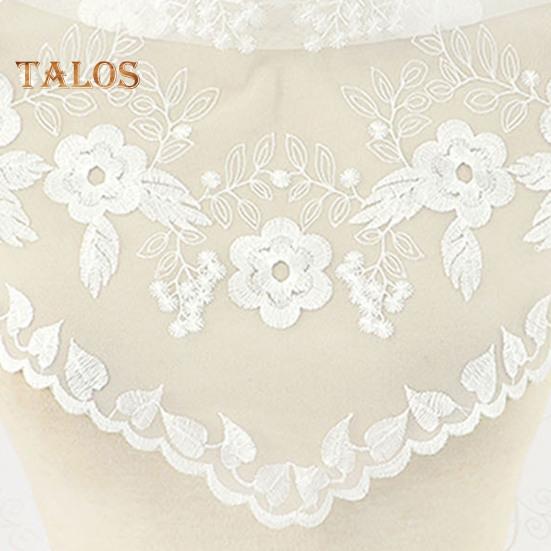 Eșarfă triunghiulară dantelă șal din satin eșarfă cu broderie goală model de flori șal de protecție solară pentru plajă ținută zilnică pentru femei