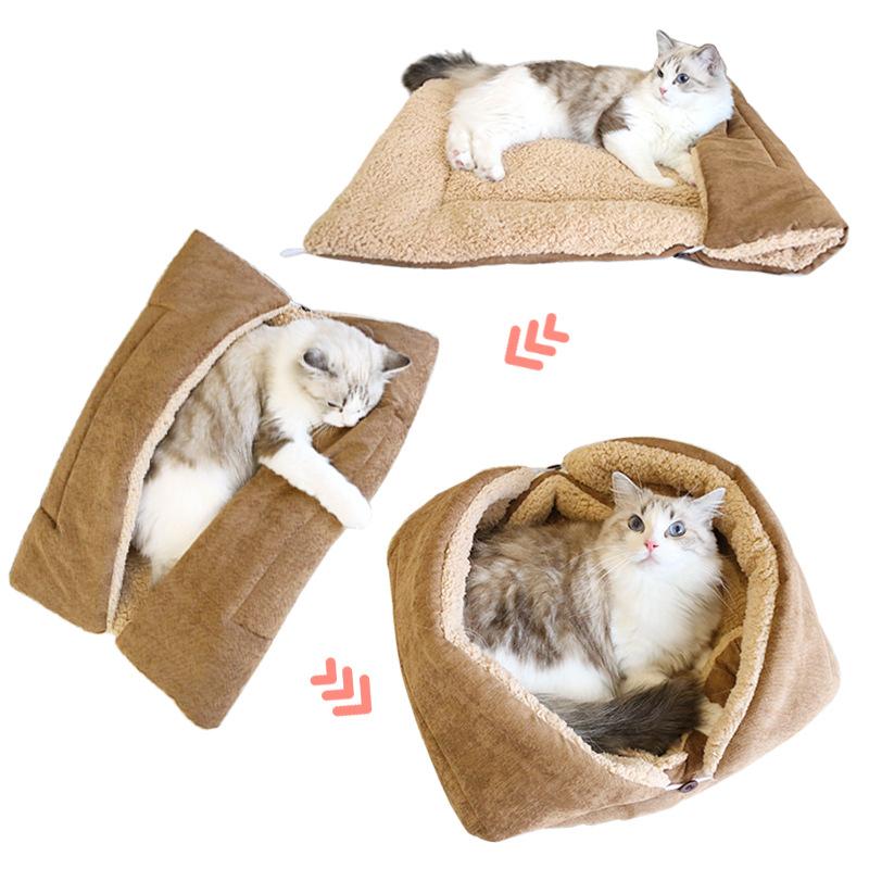 Autumn and Winter Warm Plus Velvet Thickened Pet Mat Multi-purpose Foldable Cat Sleeping Mat Lambskin Dog Mat Universal for All Seasons
