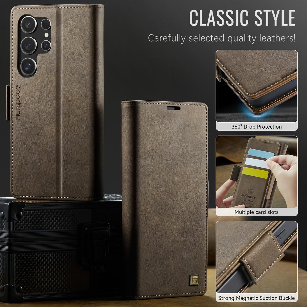 Für Samsung Galaxy S25 Serie.für Samsung S25, S25+, S25 FE, S25 Ultra, S25 Edge Brieftaschenkoffer mit Kartenfächern & Aufsteller, 360° Schutz Lederhülle