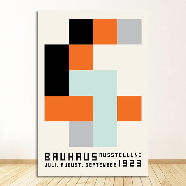 1923 Weimer Exhibition Abstract Artwork Modern Art Wall Art Canvas Painting Silk Poster Home G689 Art Decor Bauhaus Ausstellung