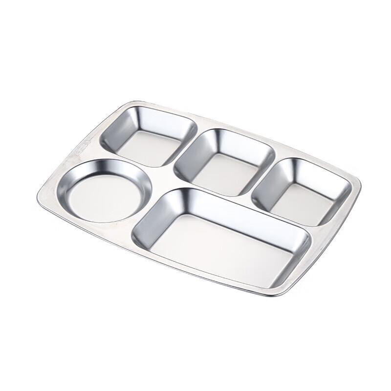 304 Stainless Steel 5-Compartment Canteen Meal Tray
