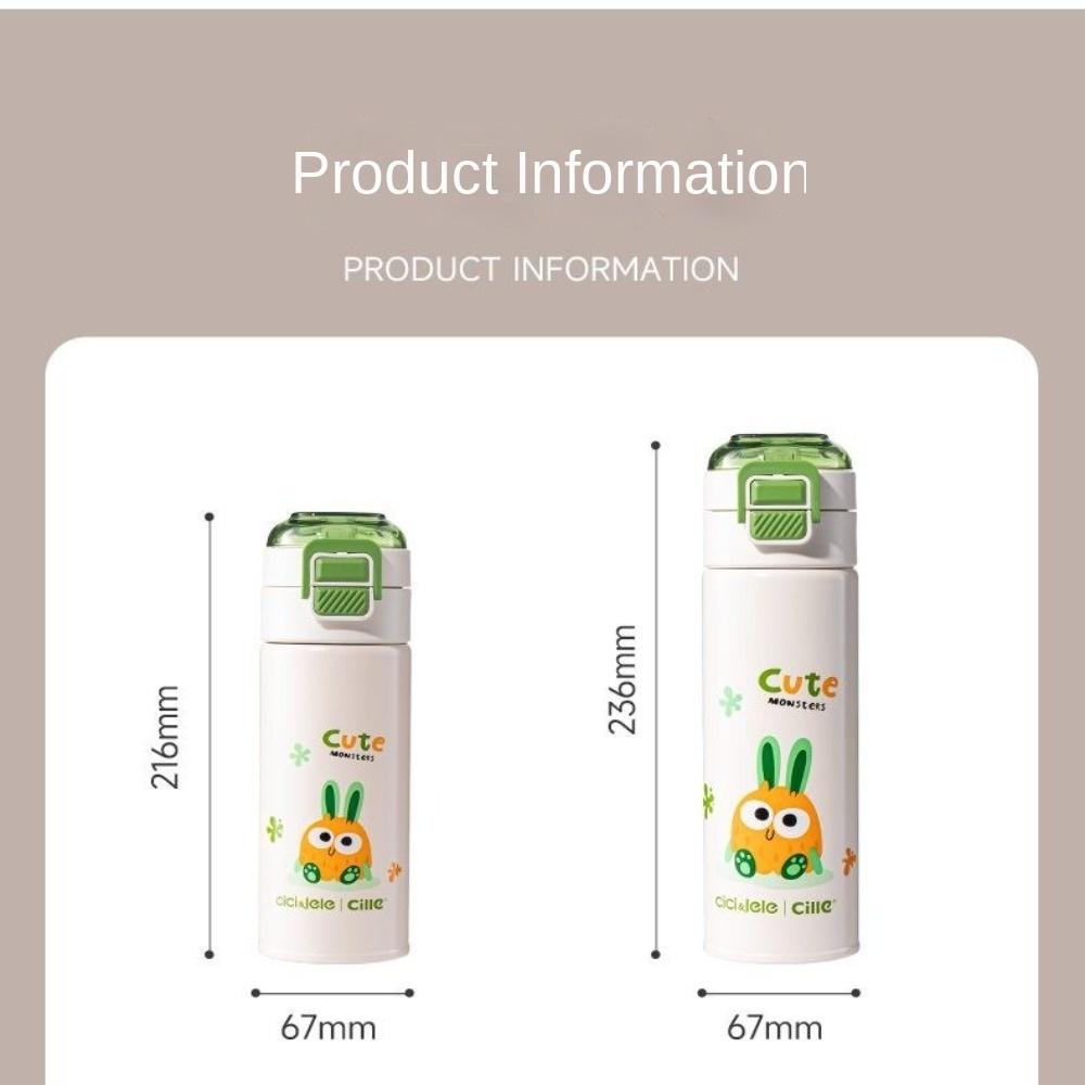 400/500ml Children's Insulated Bottle Stainless Steel Cartoon Pattern Drinking Cup Leak-Proof Water Bottles