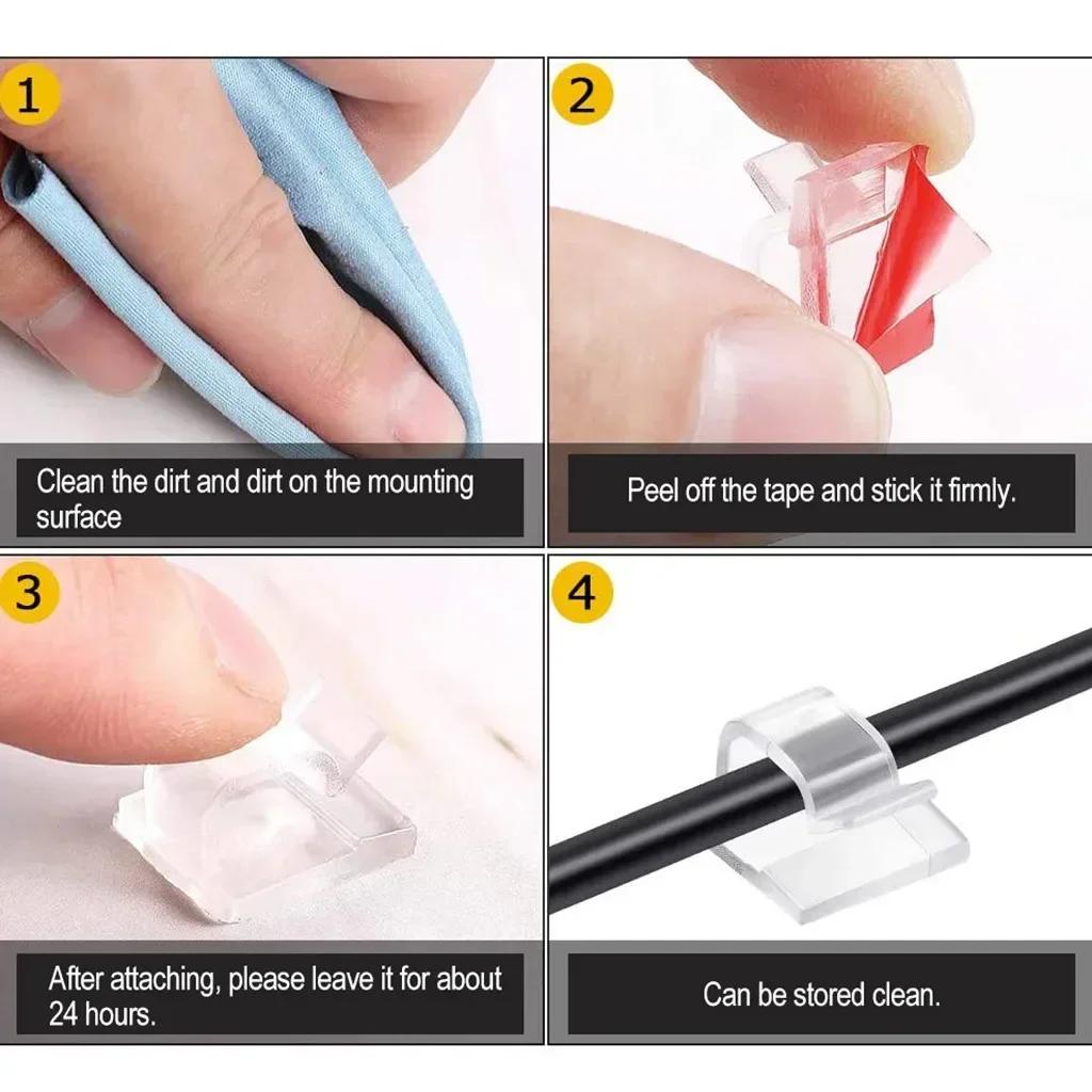 Car Cable Clamp Accessories Guiding Line Self-Adhesive Line Management Clips Wiring Wire Arrangement Electrical Equipment Winder