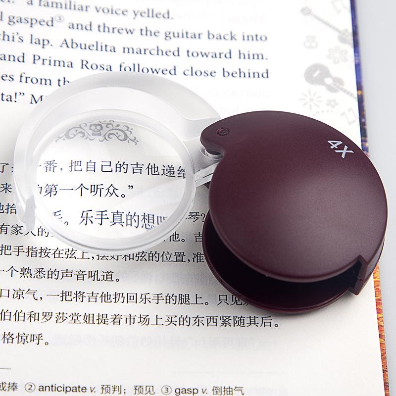

Loupe Portable Magnifier Handheld 35Mm 4X Circular Pocket Watch Foldable Magnifying Glass Foldable Portable Visual Aid 4X