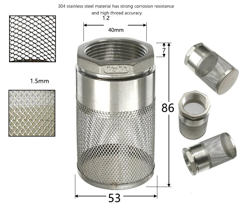 304 Stainless Steel Female Thread Filter Mesh Filter Circular Filter Head