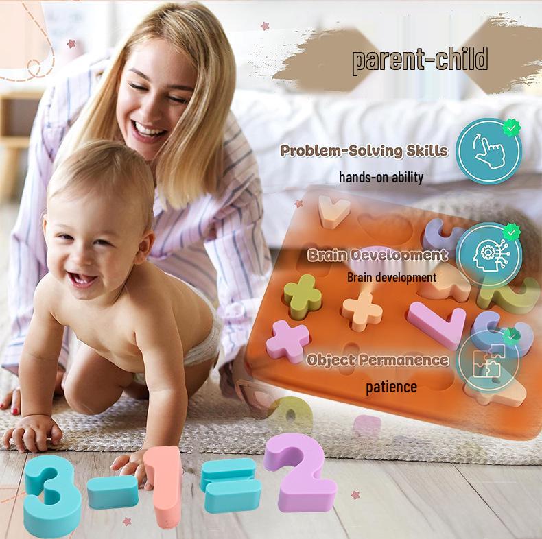 Silicone Educational Puzzle Toy for Kids - Number & Shape Learning