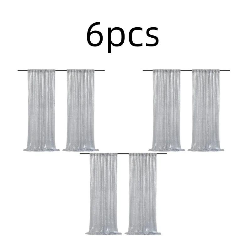 Gold/Silvery Sequin Backdrop Curtains, 2 Panels - 2FTx8FT Sequin Curtains for Party Wedding Sequence Backdrop Stage Decorations