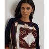 Lauren Ralph Lauren Equestrian Print Cotton Blend Sweater Wmlrswes6820