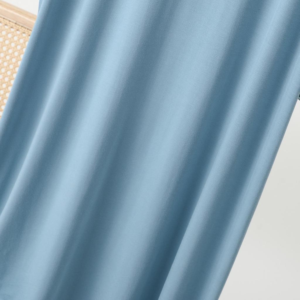 2025 Summer Women's Plus Size Cotton Thin Loose Round Neck Home Dress for Maternity