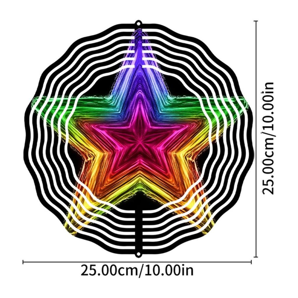 Colorful 3D Metal Star Wind Spinner Kinetic Art Hanging Decor for Indoor Outdoor Garden Patio Yard No Power Needed Unique Gift Idea