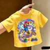 Super Marios Tshirt for Children Cartoon Anime Clothes Round Collar Clothing Short Sleeve Kid Summer Tee Top
