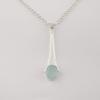 Aqua Chalcedony Gemstone 925 Sterling Silver Jewelry Handmade Elegant Pendant 1.79" For Anniversary Gift PP-69-17