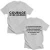 Charlie Kirk Classic Quote Courage Over Sikence T Shirts Freedom Men Women Trendy Short Sleeve Oversized Cotton Casual T-shirts