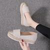 2024 New Autumn Women's Casual Flat Shoes Patchwork Moccasins Loafers Espadrilles White/Black Plus Size 34-43 WFS306