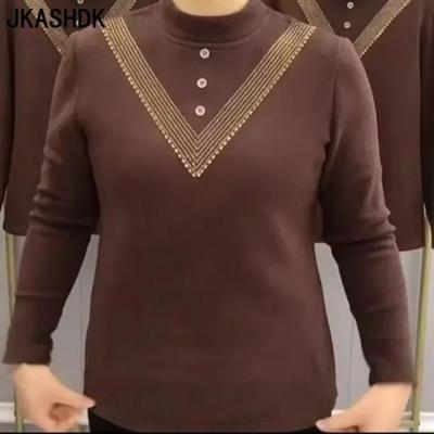 Damska Moda Casual Wiosna Jesień Paski Nadruk Długi Rękaw Dekolt O Bluzki & Koszule