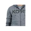 Michael Kors Solid Color Drawstring Zipper Hooded Long Sleeve Sweatshirt Men Tops Gray CF452895MF-ASH