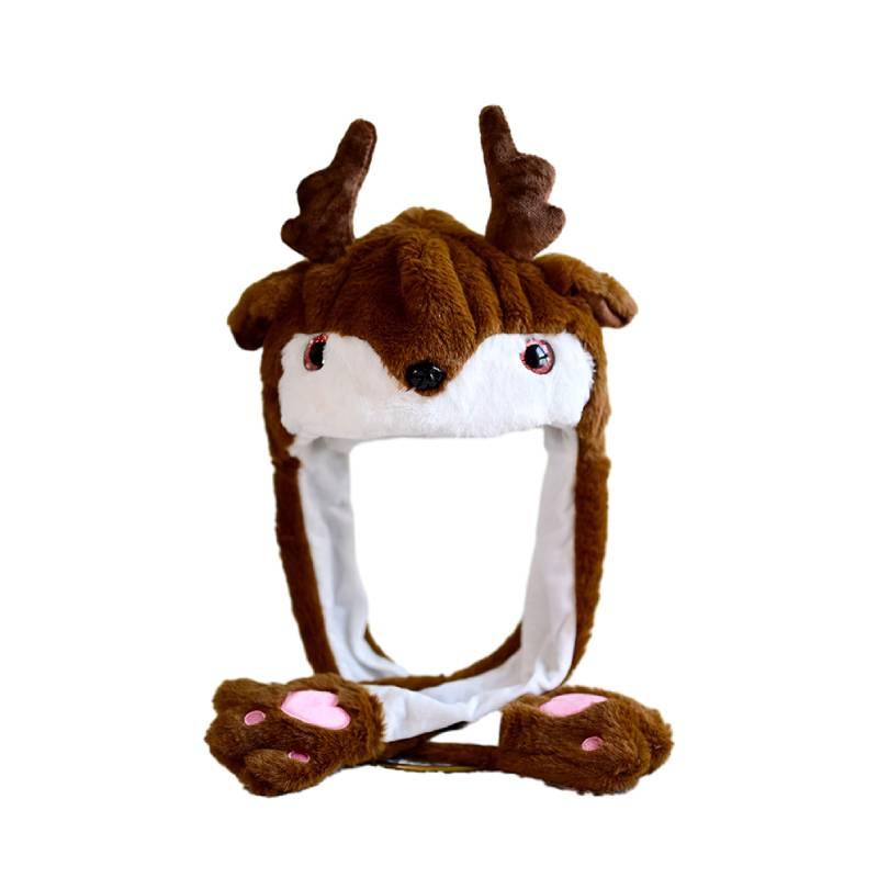 Festive Santa Claus Hat With Reindeer Headpiece Christmas Gift Wholesale