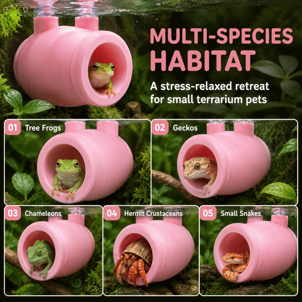 Wall Mounted Lizard Cave Shelter Suction Cup Reptile Cave Decoration  Pet Rest Nest