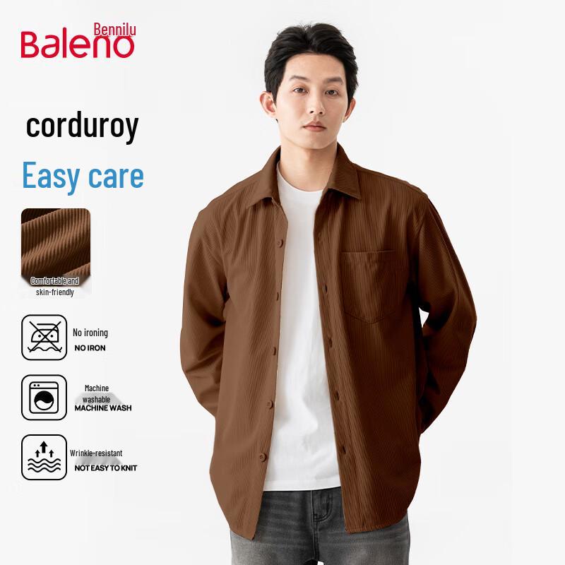 Мужская вельветовая рубашка на пуговицах Baleno XL