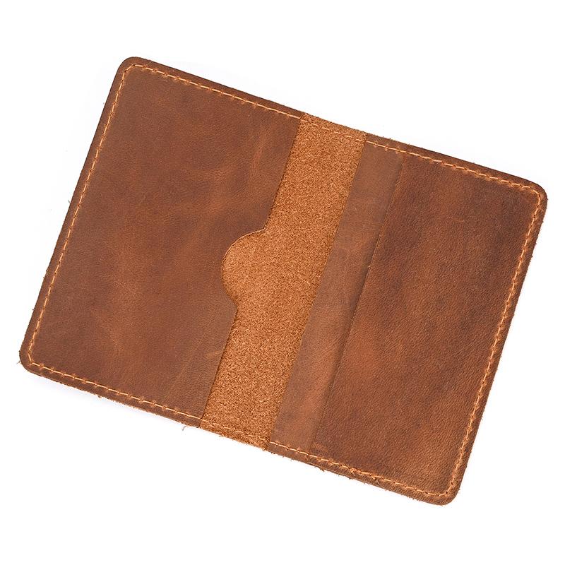 

Retro Fashion Leather Passport Wallet Card Holder Bifold Men s Slim Wallets Genuine Leather Passport Holder Cover For Man Woman