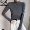 MiiOW Women's Long-Sleeve Cotton-Blend Crew Neck Base Layer T-Shirt