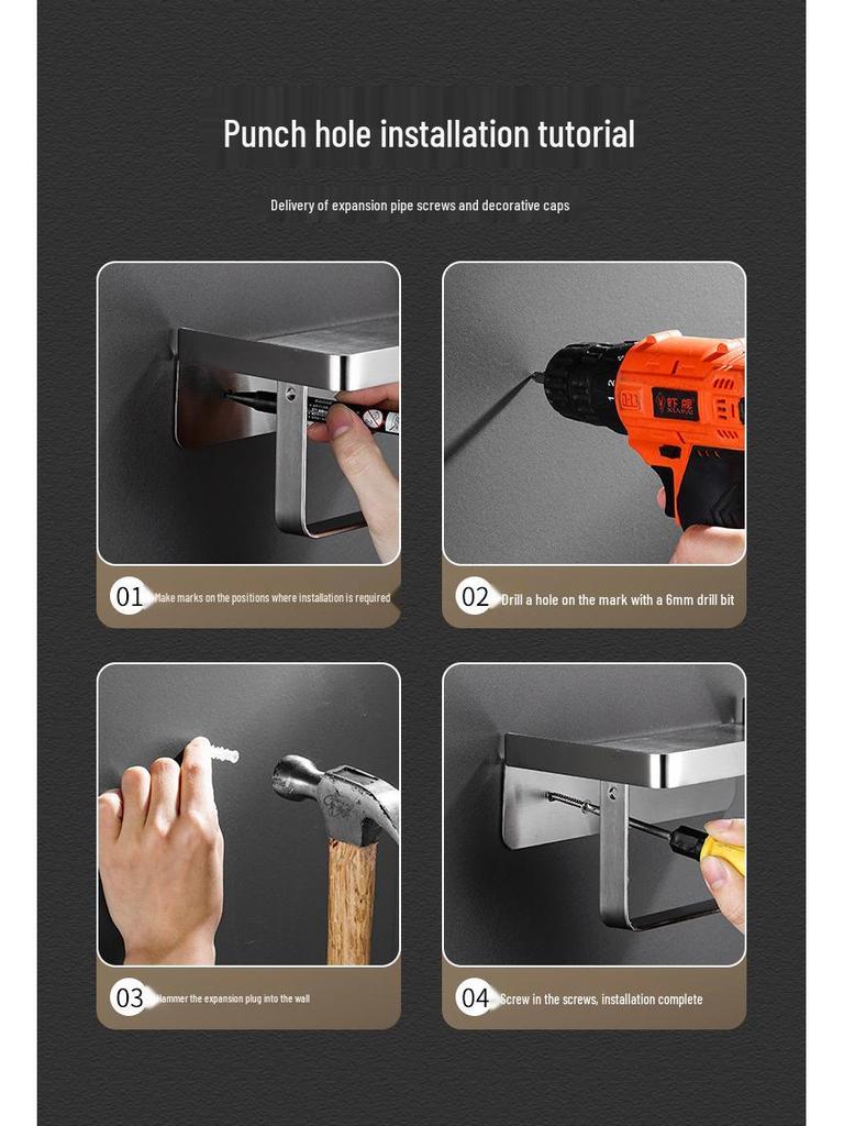 Wandmontierter Taschentuch- und Handyhalter aus Edelstahl
